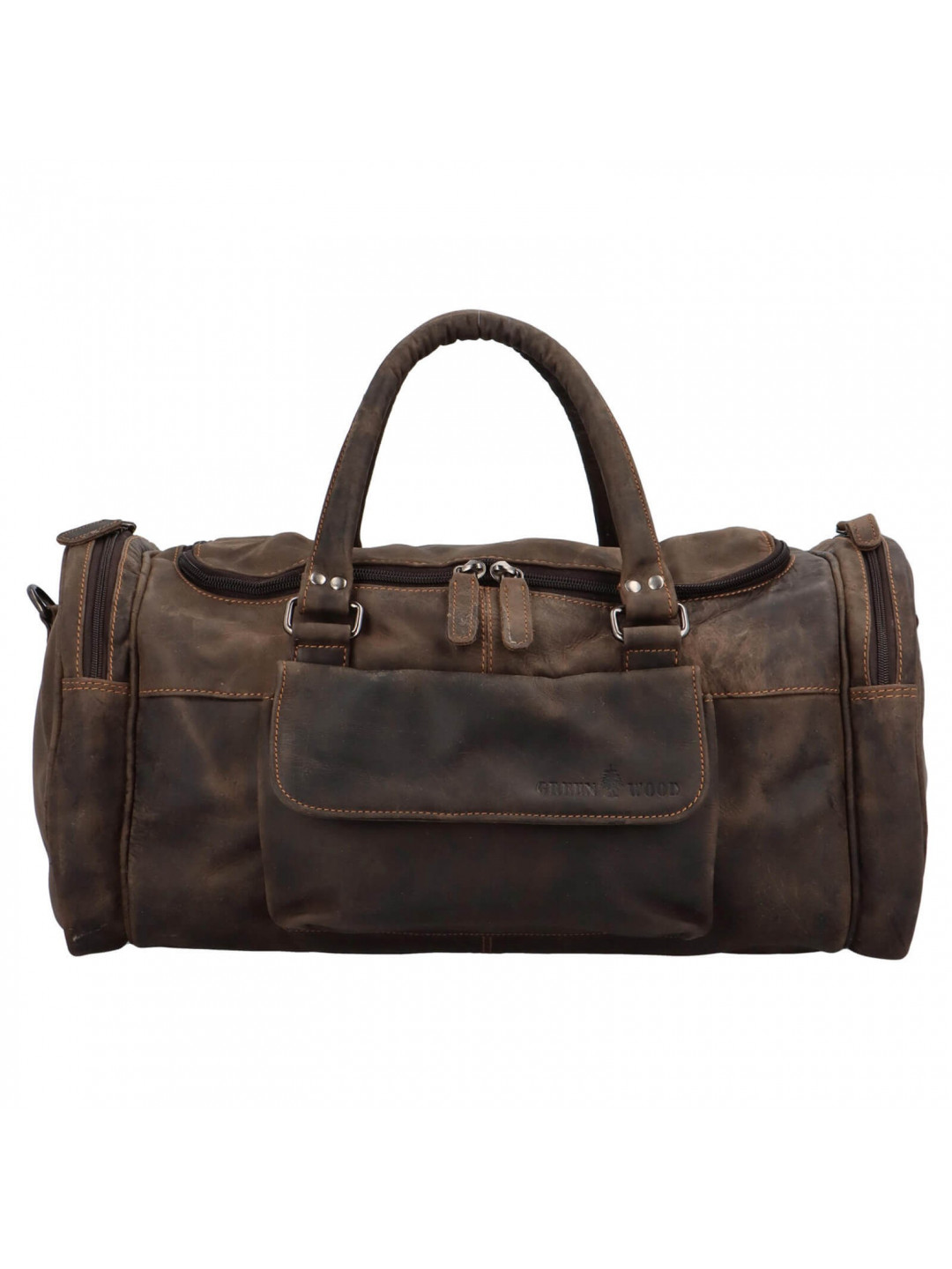 Kožená cestovní taška Greenwood Alois – tmavě hnědá